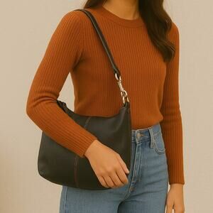 Coach Vintage Hobo Shoulder Bag Buttery Soft Black Leather Circa 2004 GO43-9365